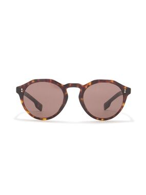 NWT! Burberry 50mm Round Sunglasses DARK HAVANA Tortoise Brown